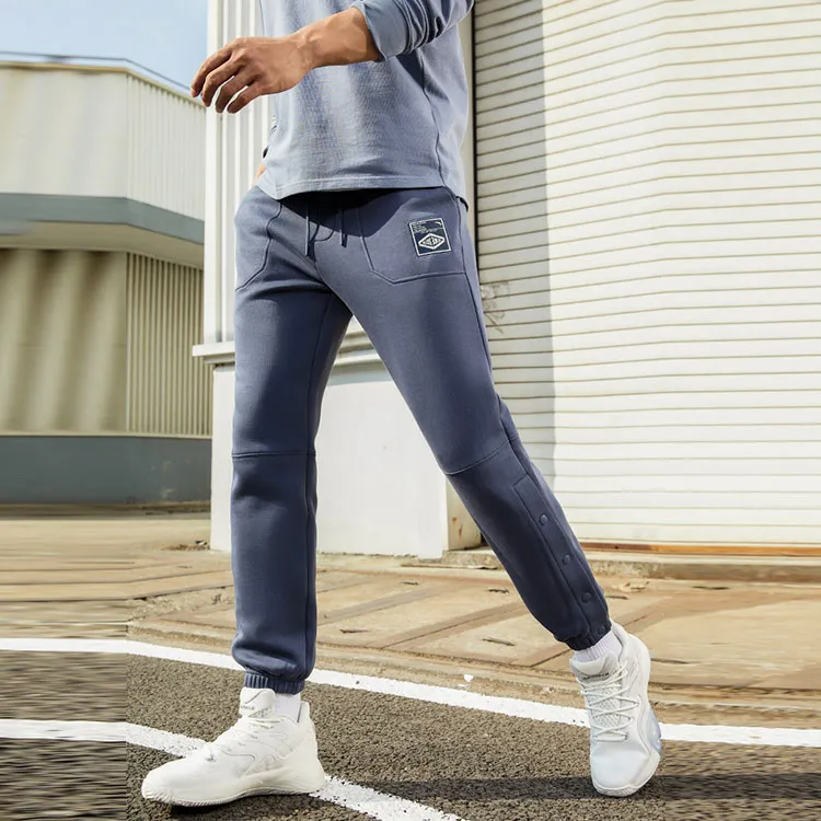 Anta Sports Pants Men's Navy Blue Gray-5