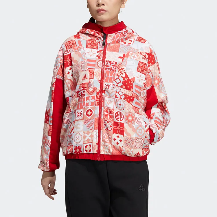 adidas CNY Limited Reversible Hooded Track Jacket Red-3