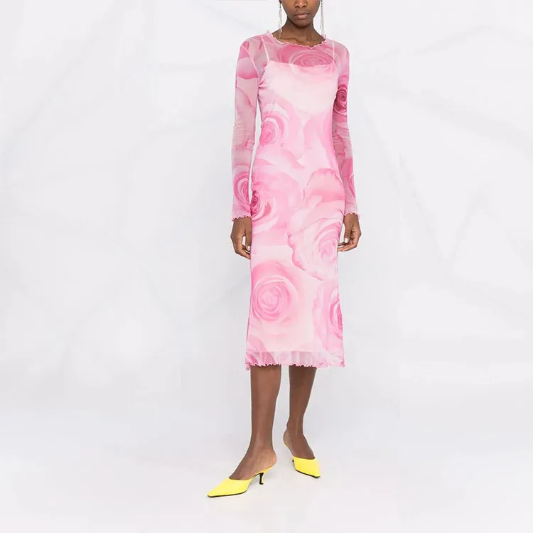 Blumarine Long-Sleeved Dresses Women's Pink-3