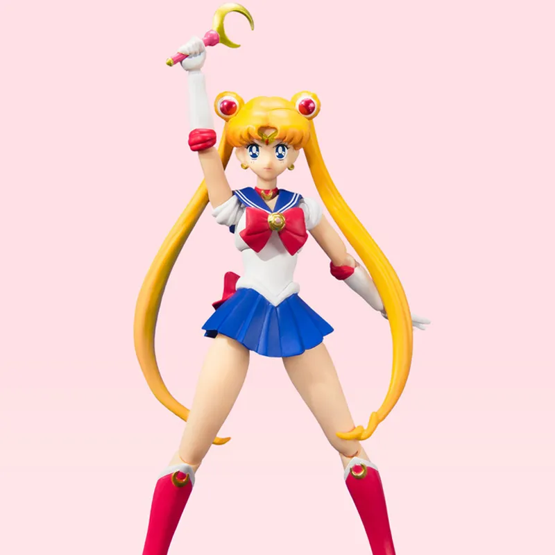 BANDAI Usagi Tsukino Bandai SHF Sailor Moon Sailor Moon Anime Color Scheme Edition Action Figures 14cm-5