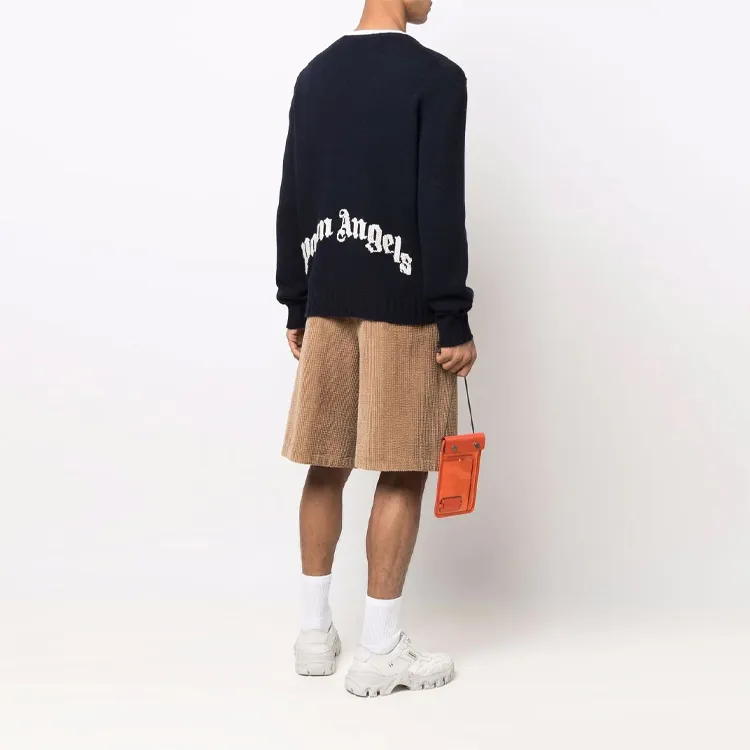 PALM ANGELS Logo Intarsia Crewneck Sweater-3