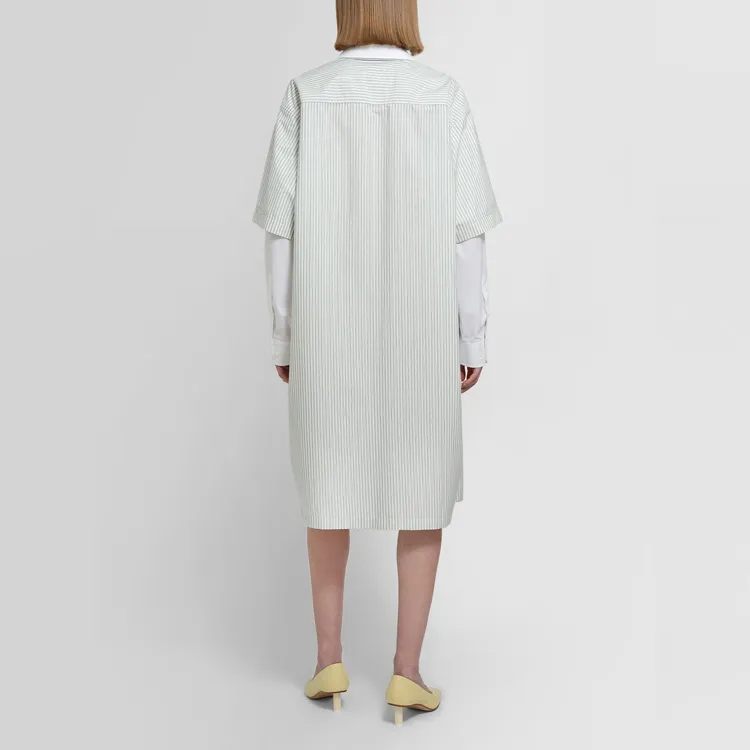 MM6 Maison Margiela Long Sleeved Dresses Women's Gray Green-4