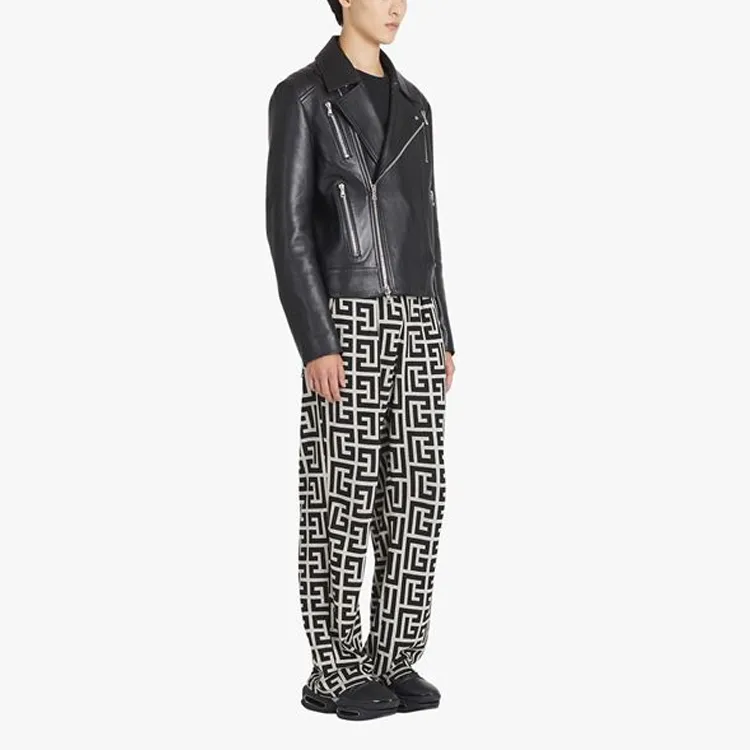 BALMAIN Zip Leather Jacket-4