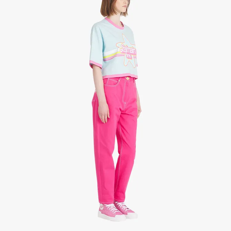 BALMAIN X Barbie Boyfriend Cut Jeans Pink-4