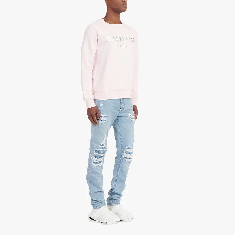 BALMAIN Sweatshirts Men Light Pink-4