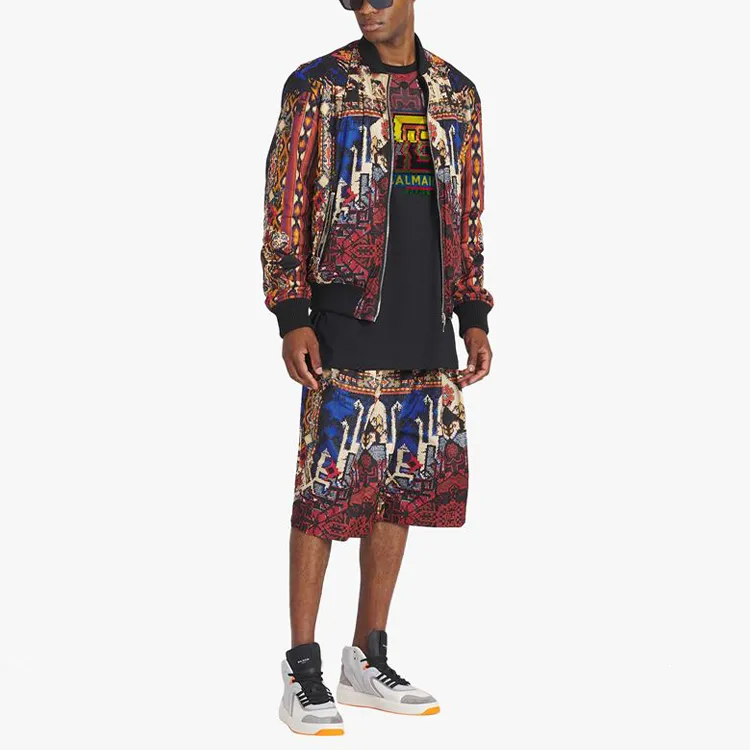 BALMAIN Reversible Graphic print Bomber Jacket-3
