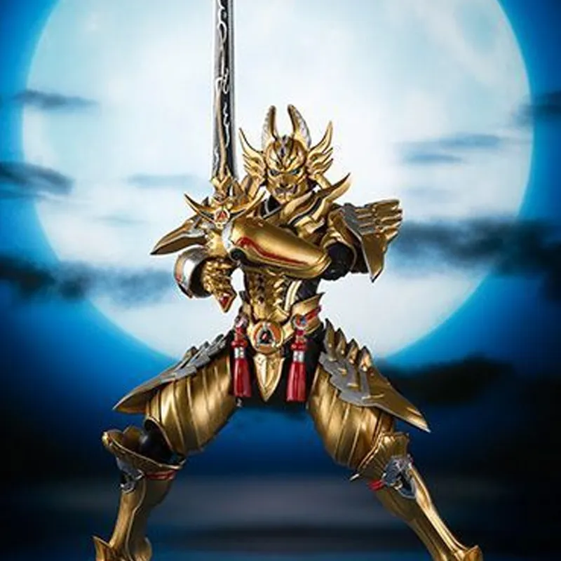BANDAI Limited Edition SHF Garo: Red Moon Of The Netherworld Gold Knight Garo Thunder Roar Ver. Action Figures-5