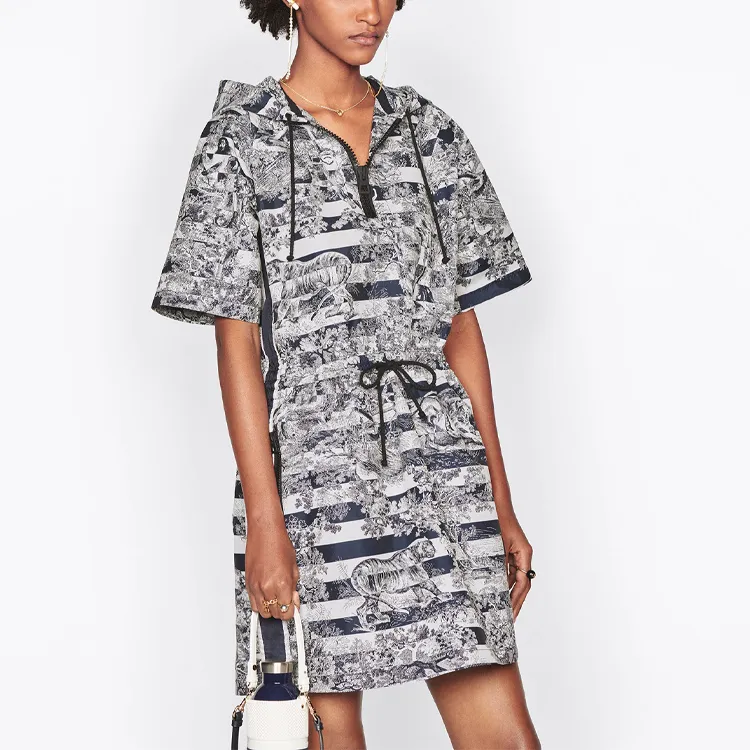 DIOR Quarterly New Products Short-Sleeved Dresses Women's Marine Blue-4