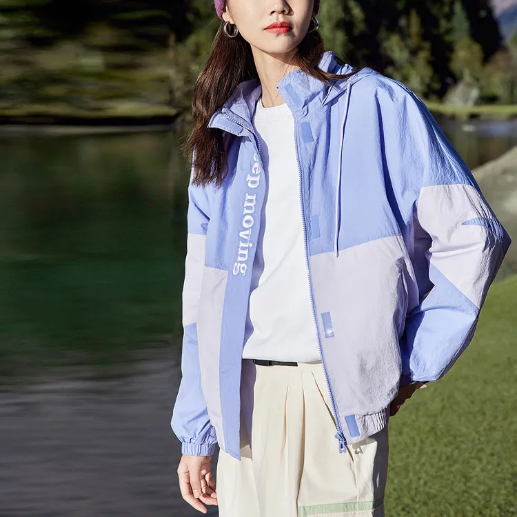 ANTA Life Collection Cropped Coats Women's Sky Feather Blue-3
