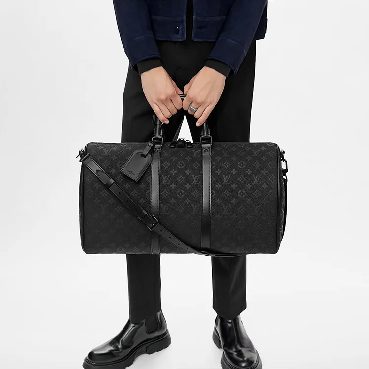 LOUIS VUITTON Keepall Bandouliere 50 Black/Black-7