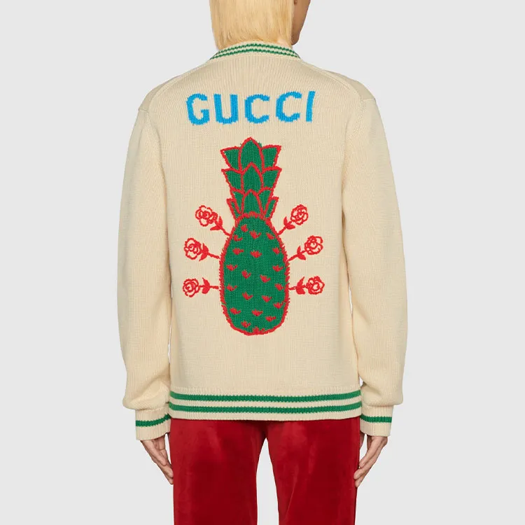 GUCCI SS22 Loose Fit Knitwear Men's Beige-4