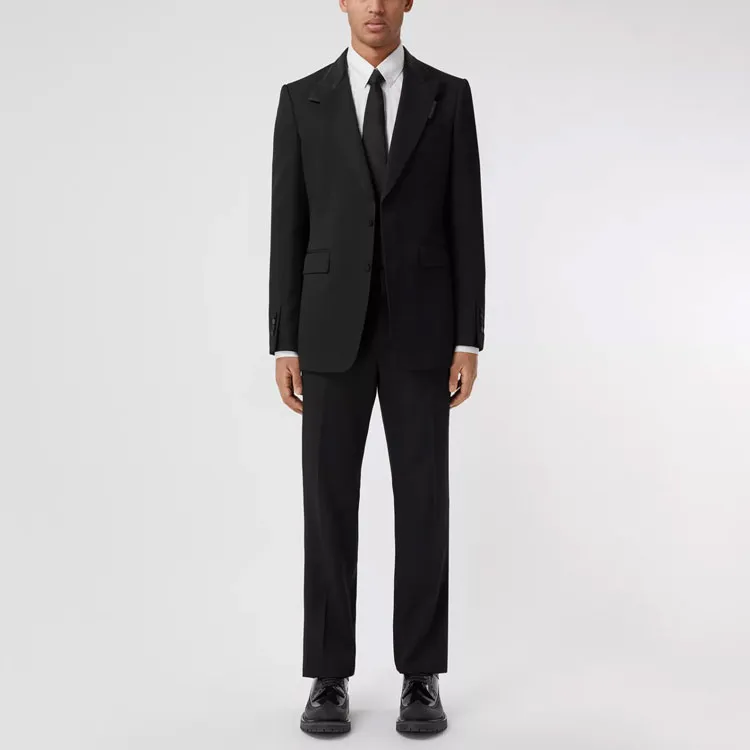 Burberry Satin Lapel Wool Tailored Jacket-2