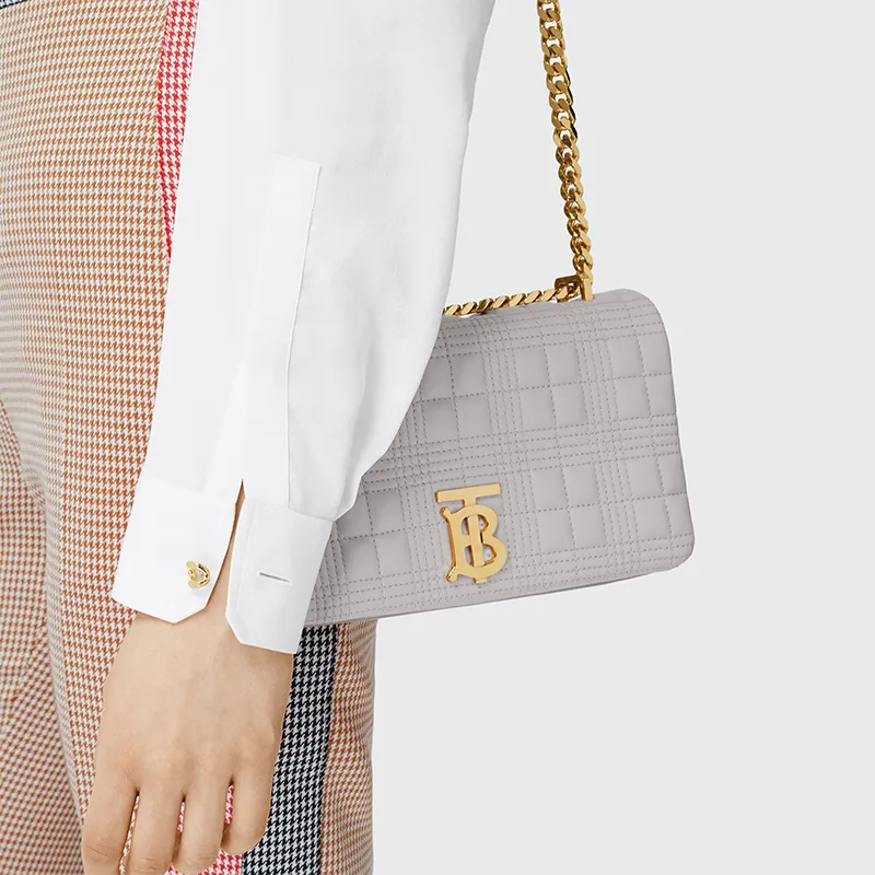 Burberry Lambskin Laura Bag Crossbody Bag Shoulder Bag Women's Cloud Gray-7