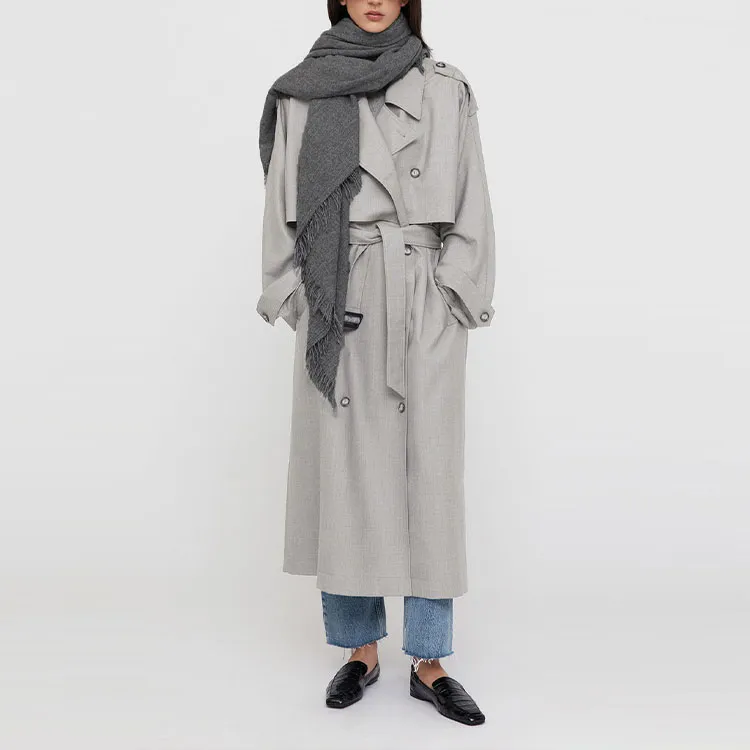 TOTEME Trench Coats Women's Gray-2