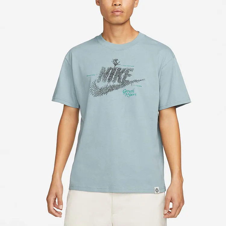 Nike T Shirts Men Gray Blue-3