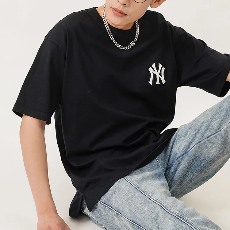 MLB Old Flower T Shirts Unisex Black-6