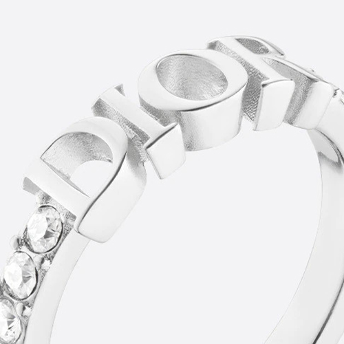 Dior ロゴ入り ストーン付きリング Mサイズ