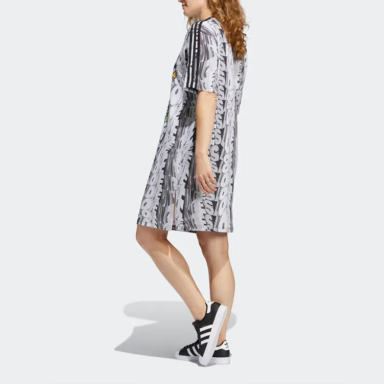 Adidas Originals Short Sleeved Dresses Women's Gray-4