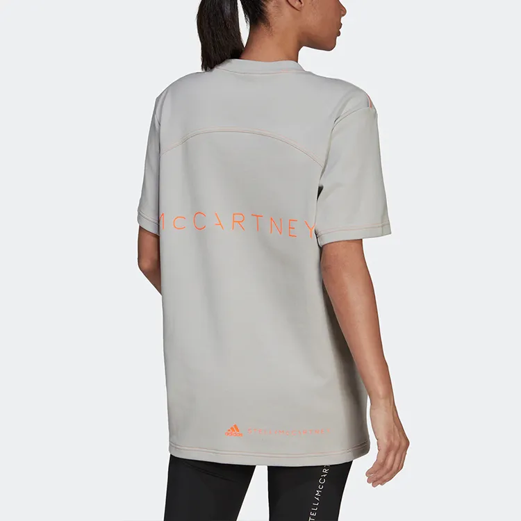 Adidas x Stella Mccartney Drop Shoulder Sleeve T Shirt Women's Gray-4