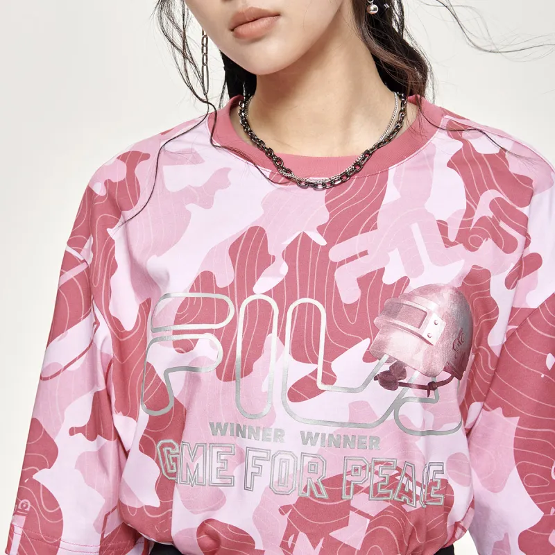 FILA Game For Peace T-Shirts Unisex Cherry Blossom Camouflage-2