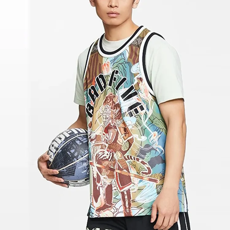 LINING Badfive Tank Tops Men Black Tiger Mountain All Over Print-6