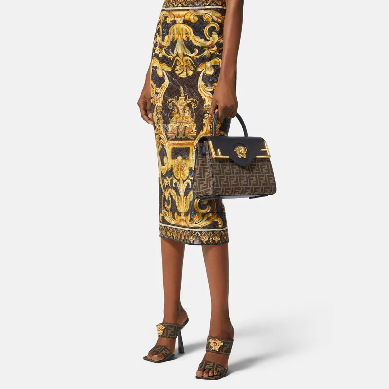 VERSACE La Medusa Polyester Crossbody Handbags Medium Size Women's Image Color-4