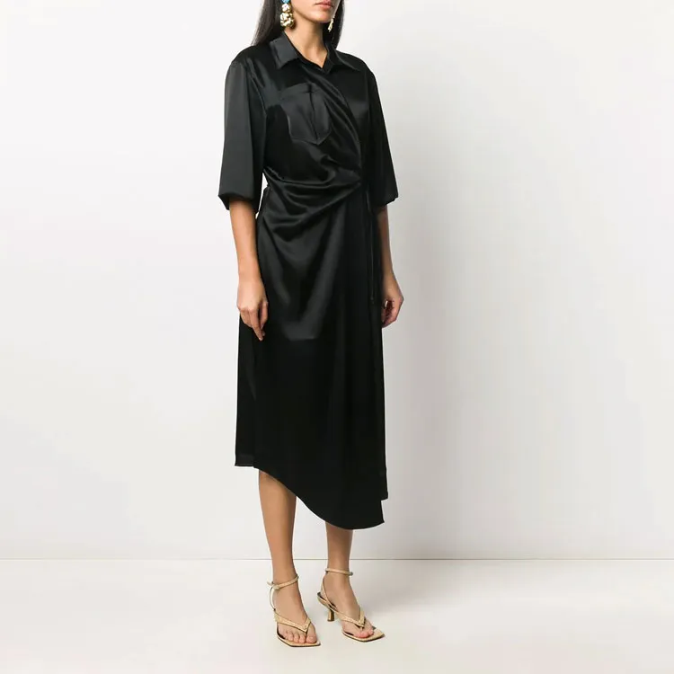 NANUSHKA Satin Wrap Dress-3
