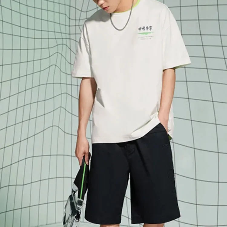 LiNing Boring Ape Trend Sportswear Collection T Shirts Unisex White-2