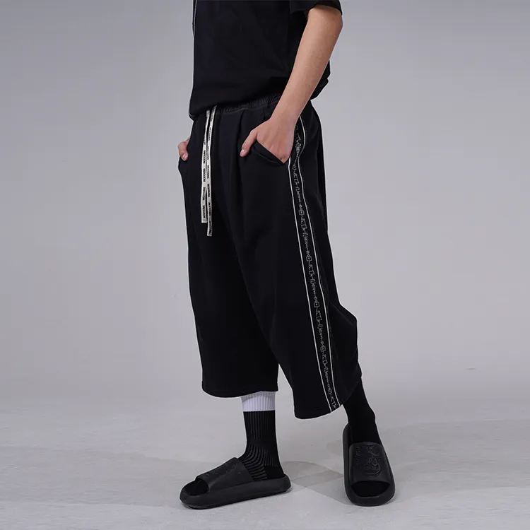 RICKYOUNG Straight Casual Pants Unisex Black-6