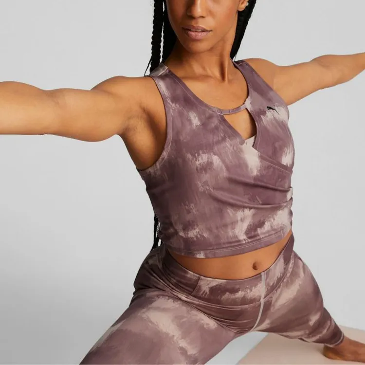 PUMA Studio Yoga Series Sleeveless Sports Shirts Women's Rose Pink-4