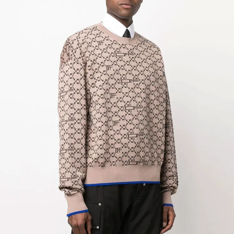 OFF-WHITE All-over Monogram Crew Neck Jumper-3