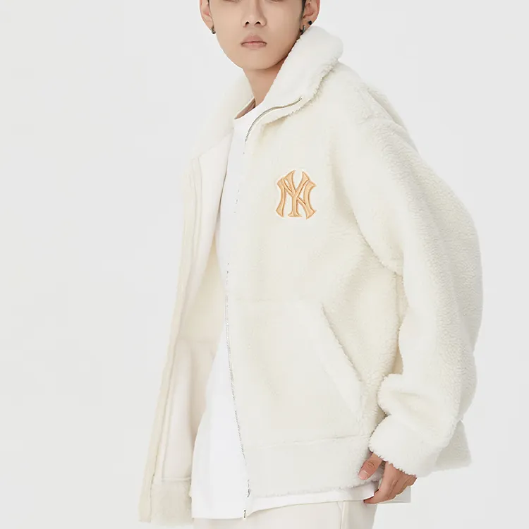 MLB New York Yankees Velvet Jackets Unisex Cream-5