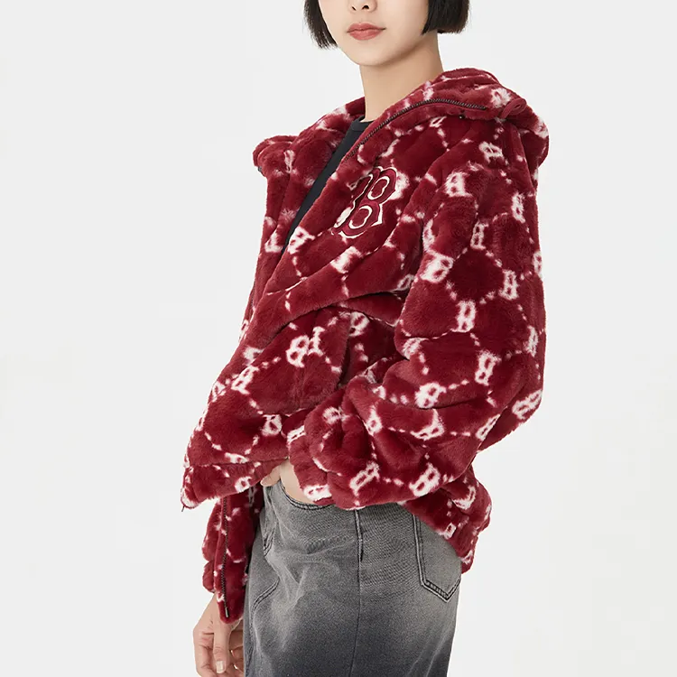 MLB Velvet Jackets Unisex Burgundy-4