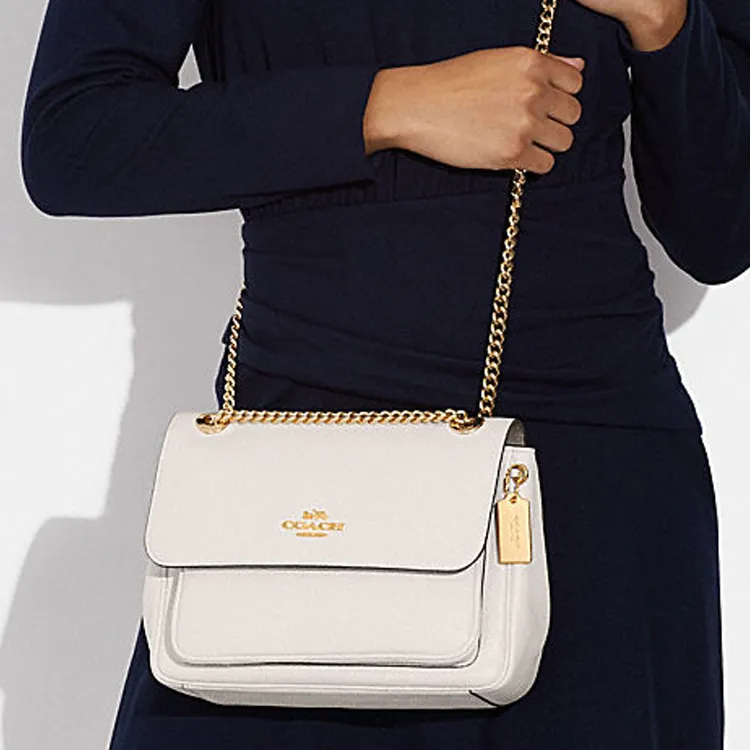 COACH Klare Cow Leather Shoulder Bag, Crossbody Bag Medium Size Women's Chalk White-3