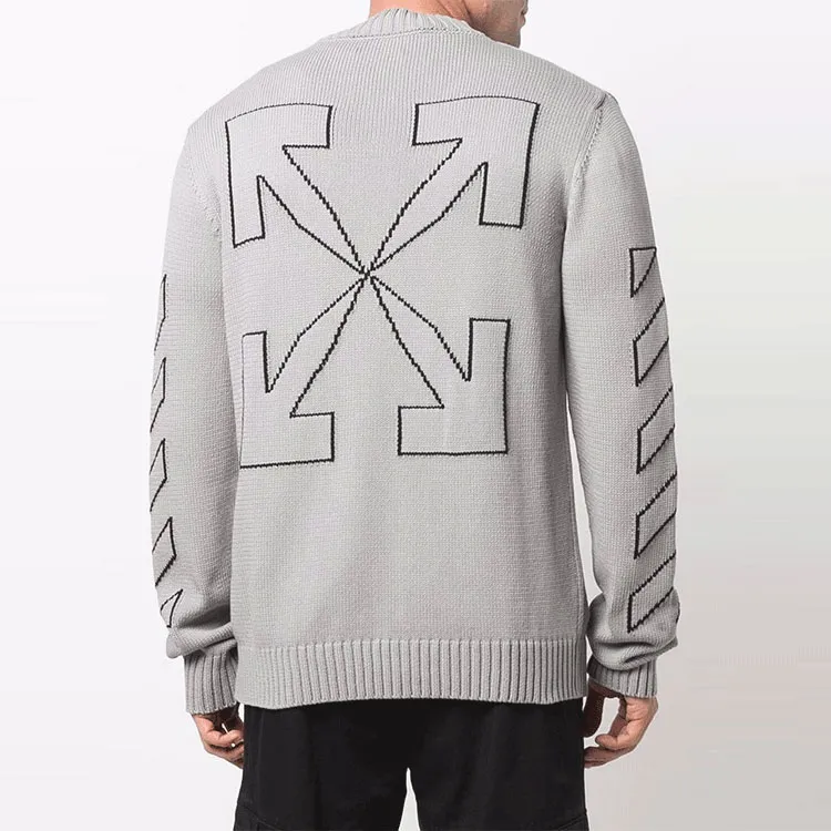 OFF WHITE Diag Outline Arrow Knit Crewneck-4