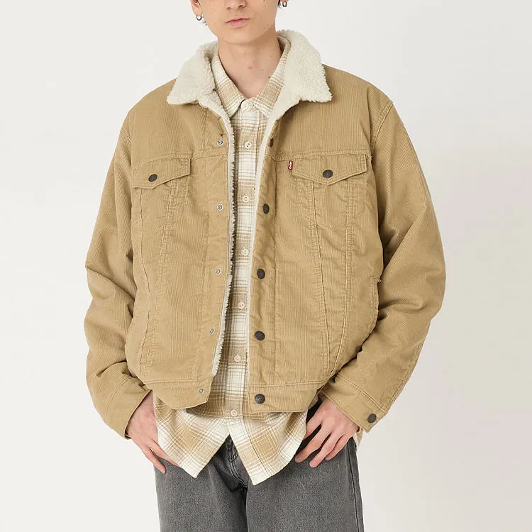 Levis Velvet Jackets Men Khaki-8