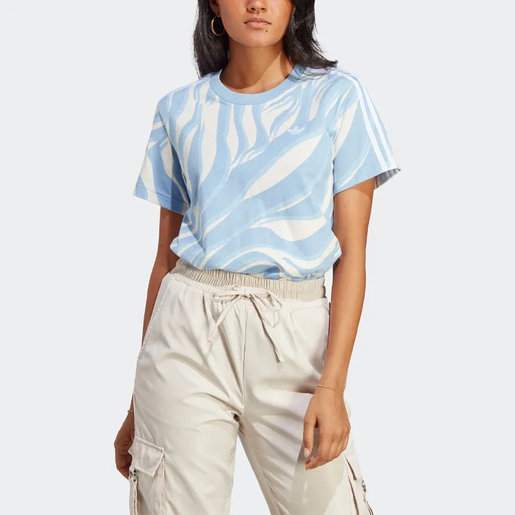Adidas T Shirts Women's Sky Blue-2