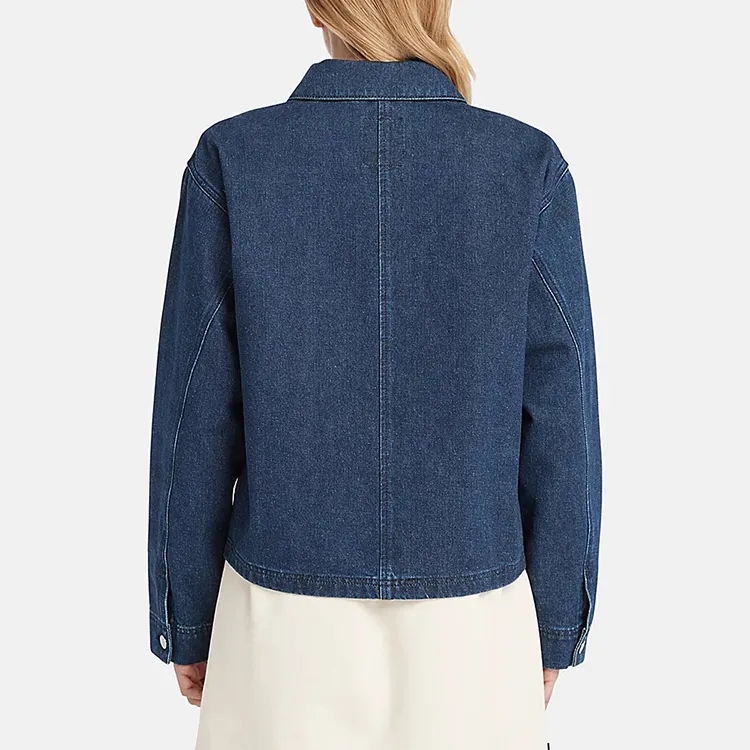 Timberland Denim Jackets Women's Dark Blue-3