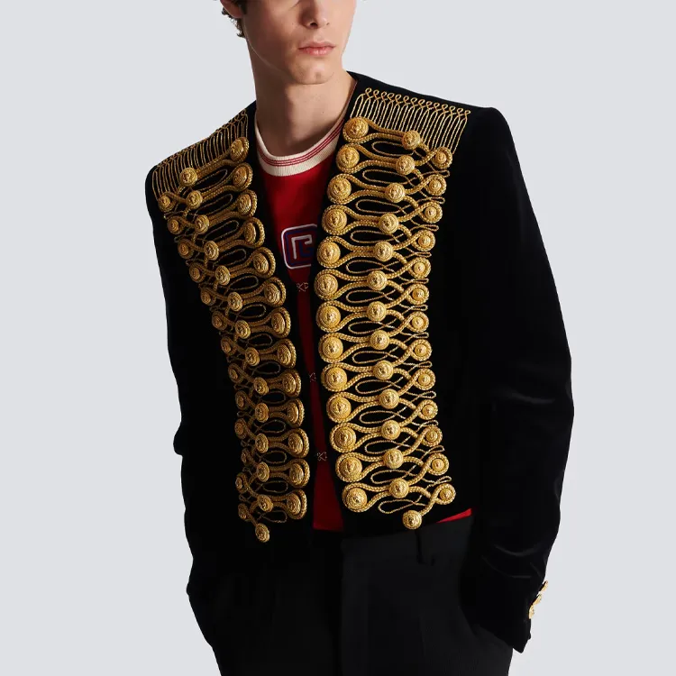 BALMAIN Fully embroidered Velvet Jacket-2