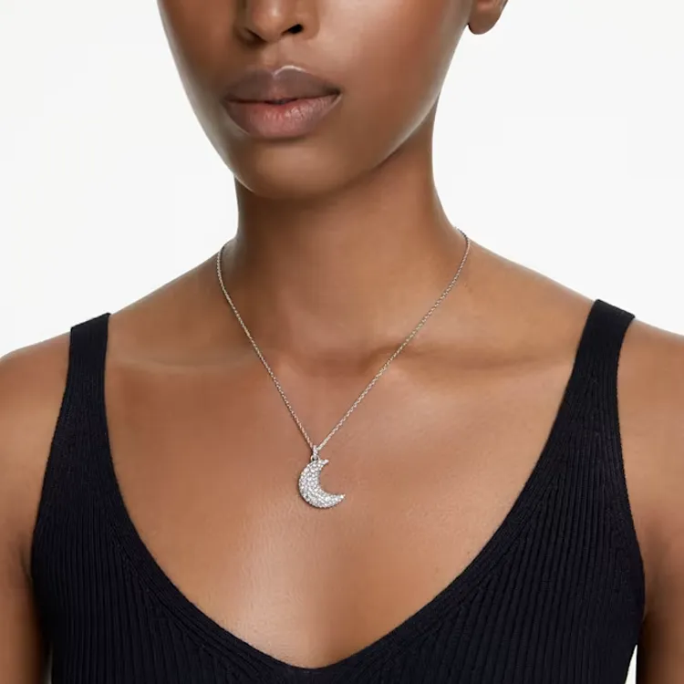 Swarovski Rhodium Plated Necklaces Women's Silver-3
