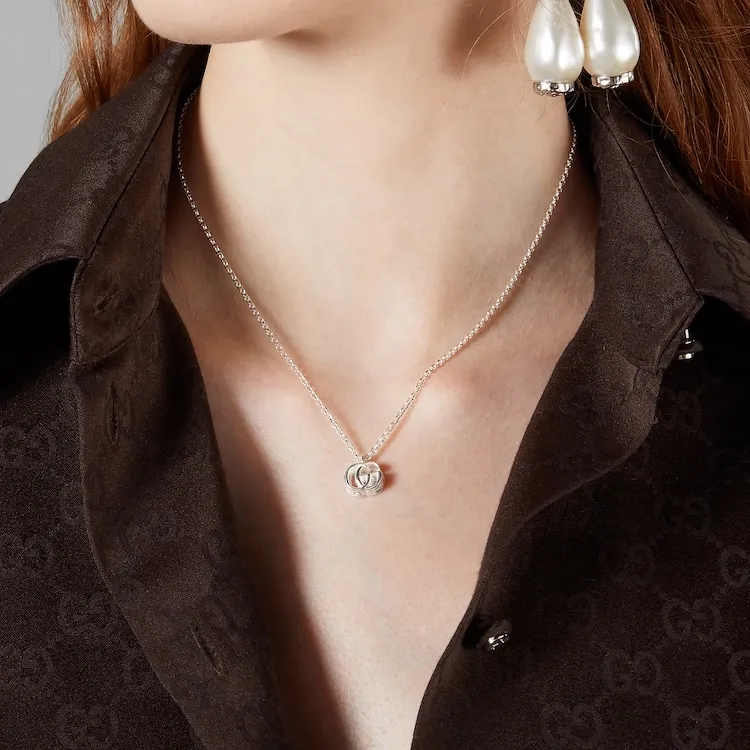 GUCCI 925 Sterling Silver Necklaces Women's Silver-2