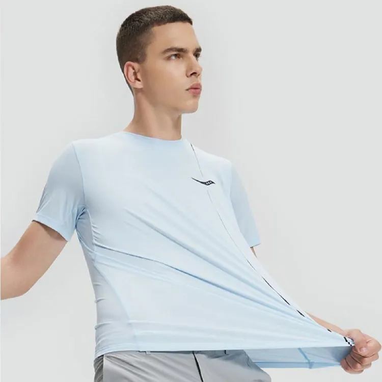Saucony T Shirts Men Light Blue-4