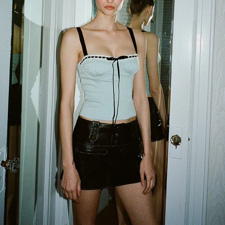 WITH JEAN Camisole Women's Light Blue-5