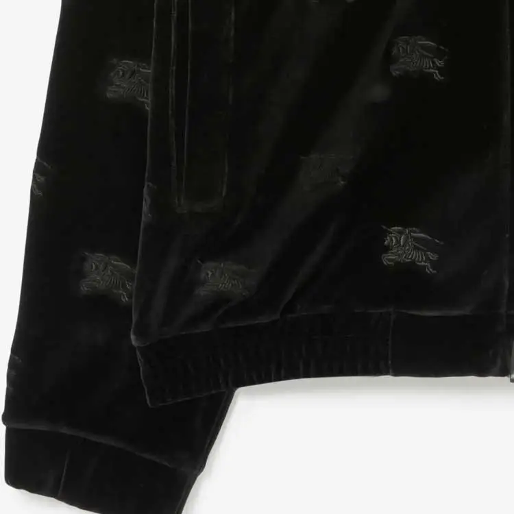 Burberry Ekd Velvet Finished High Neck Zipped Sweatshirt-4