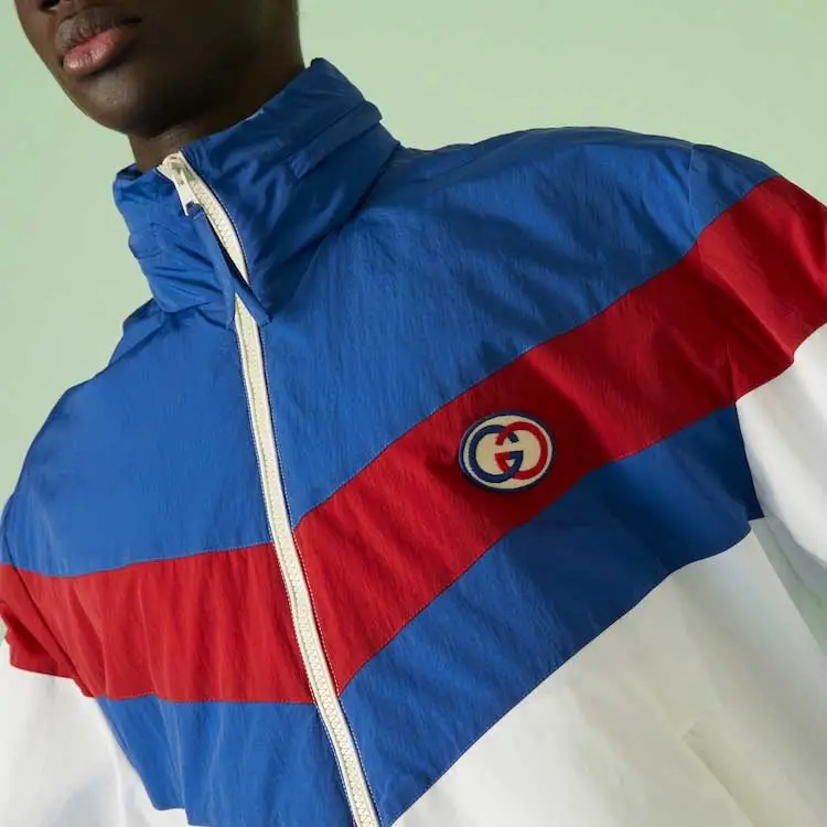 GUCCI Logo Patch Embroidered Track Jacket-5