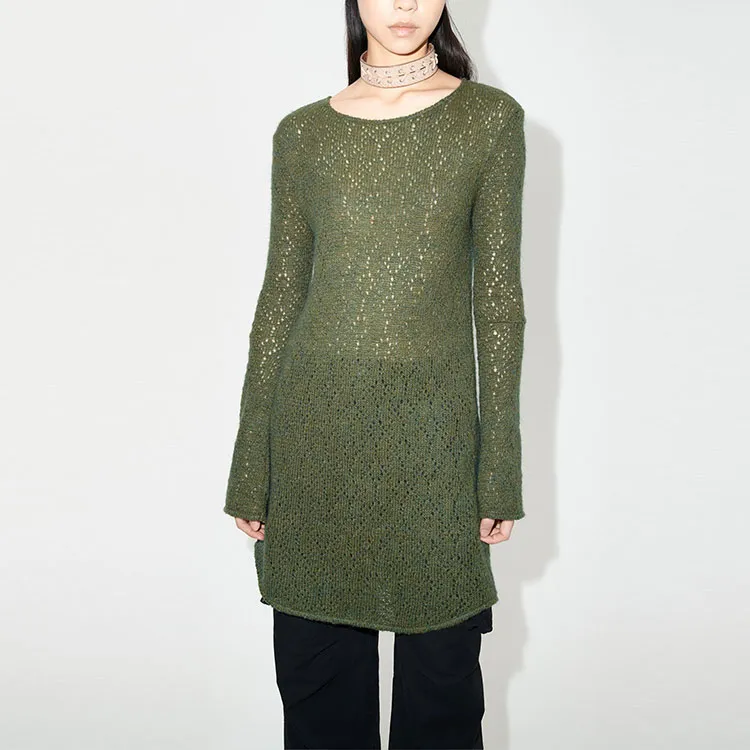 OUR LEGACY Two Face Crochet knit Minidress-5
