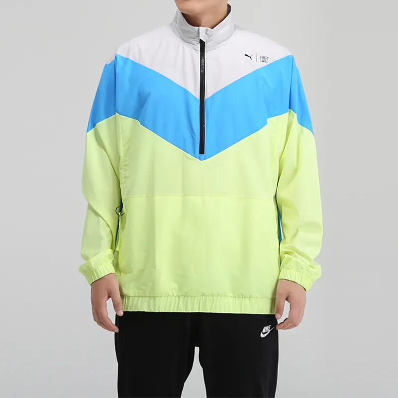 PUMA Puma Men X First Mile Xtreme Sweatshirt Men's Gray Blue & Yellow-3