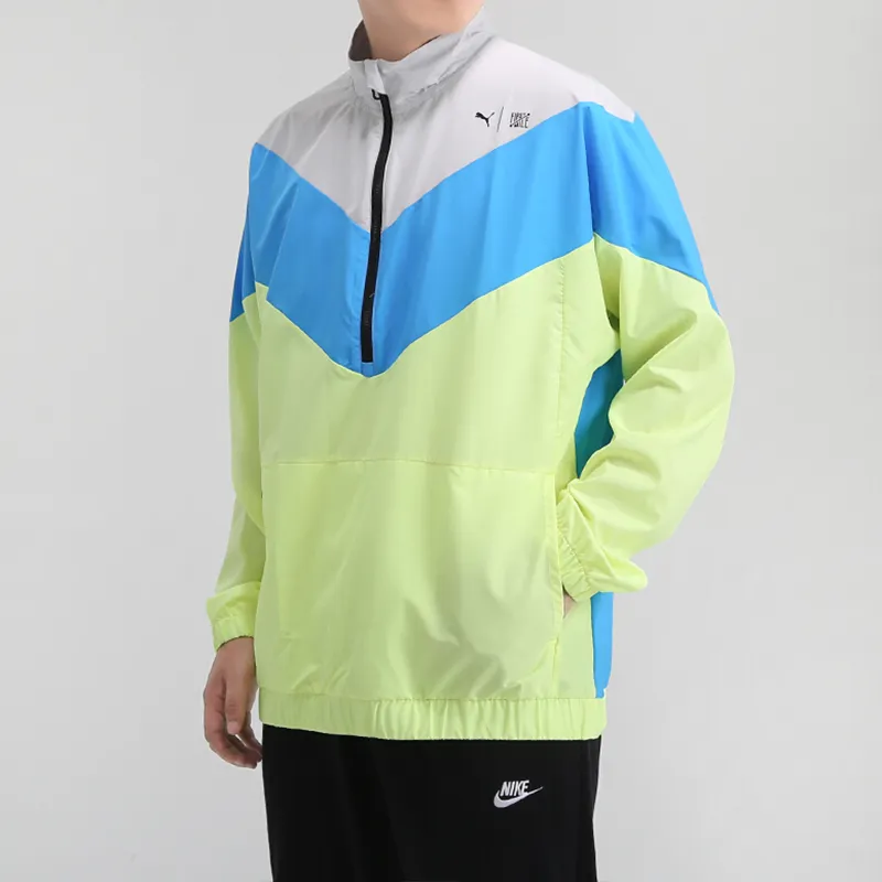 PUMA Puma Men X First Mile Xtreme Sweatshirt Men's Gray Blue & Yellow-4