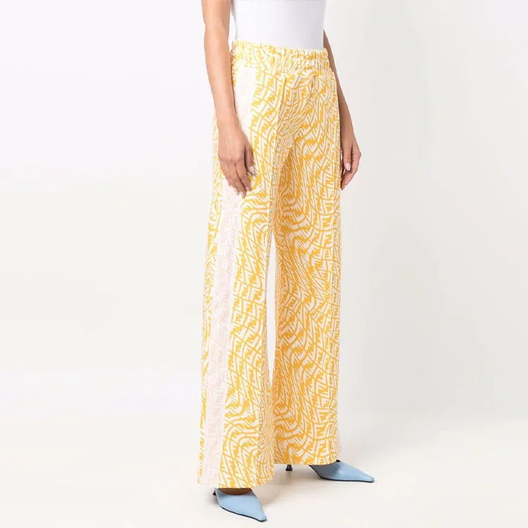 FENDI FW21 Casual Pants Women's Yellow-3