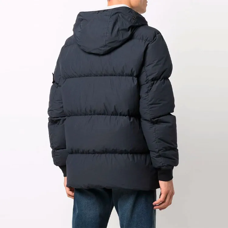 STONE ISLAND Solid Color Hooded Down Jacket Men's Graphite-3